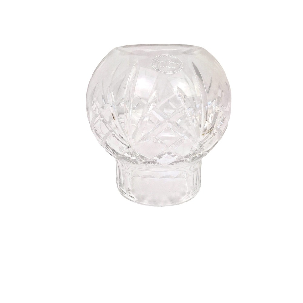Royal Gallery 24% Lead Crystal Votive Rose Bowl Candle Holder Made in Poland